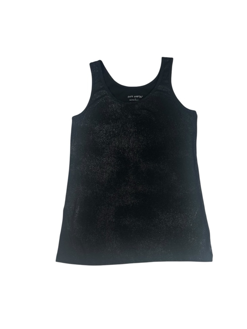 Pure Energy Basic Black Stretch Comfort Layering Tank Top Size X
